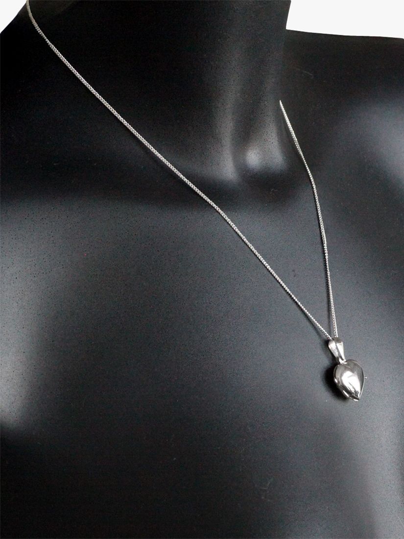 Nina B Sterling Silver Heart Shaped Locket Pendant Necklace