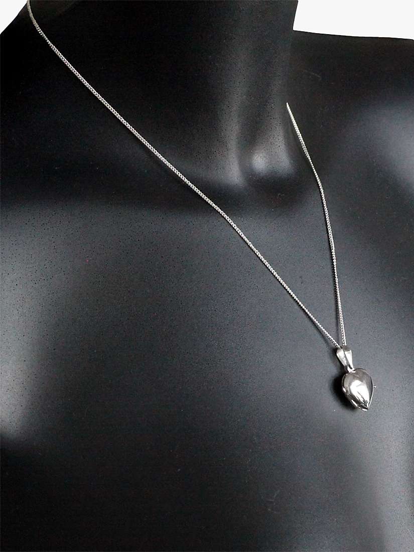 Buy Nina B Sterling Silver Heart Shaped Locket Pendant Necklace Online at johnlewis.com