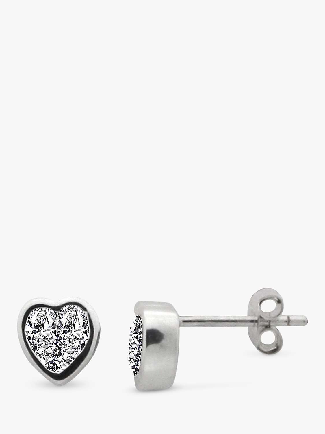 Buy Nina B Sterling Silver Heart Stud Earrings Online at johnlewis.com