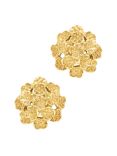 London Road 9ct Yellow Gold Domed Posy Stud Earrings, Gold