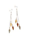 Be-Jewelled Sterling Silver Multicoloured Amber Drop Earrings