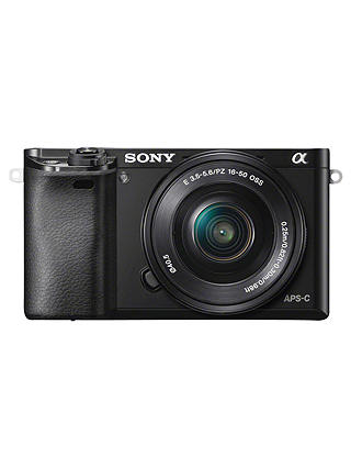 Sony A6000 Compact System Camera with 16-50mm OSS Lens, HD 1080p, 24.3MP, Wi-Fi, NFC, OLED EVF, 3" Tilting Screen