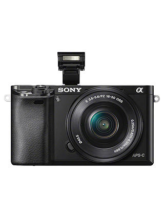 Sony A6000 Compact System Camera with 16-50mm OSS Lens, HD 1080p, 24.3MP, Wi-Fi, NFC, OLED EVF, 3" Tilting Screen, Black