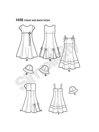 Simplicity Children's Dress Sewing Pattern, 1456, HH