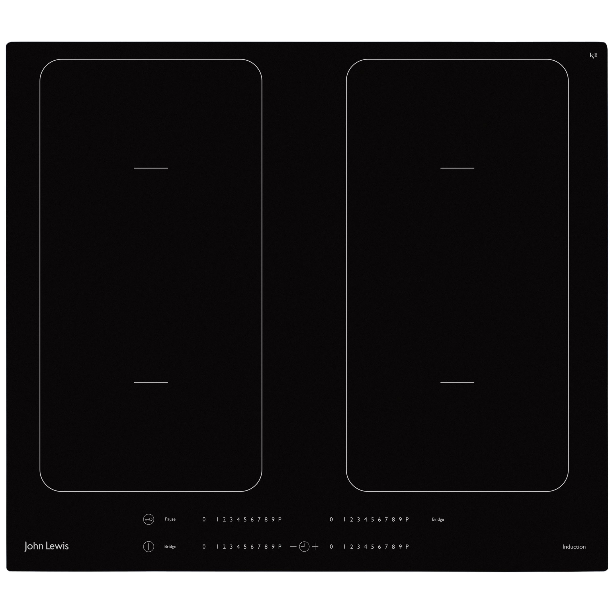 John Lewis & Partners JLBIIH605 Induction Hob, Black at John Lewis