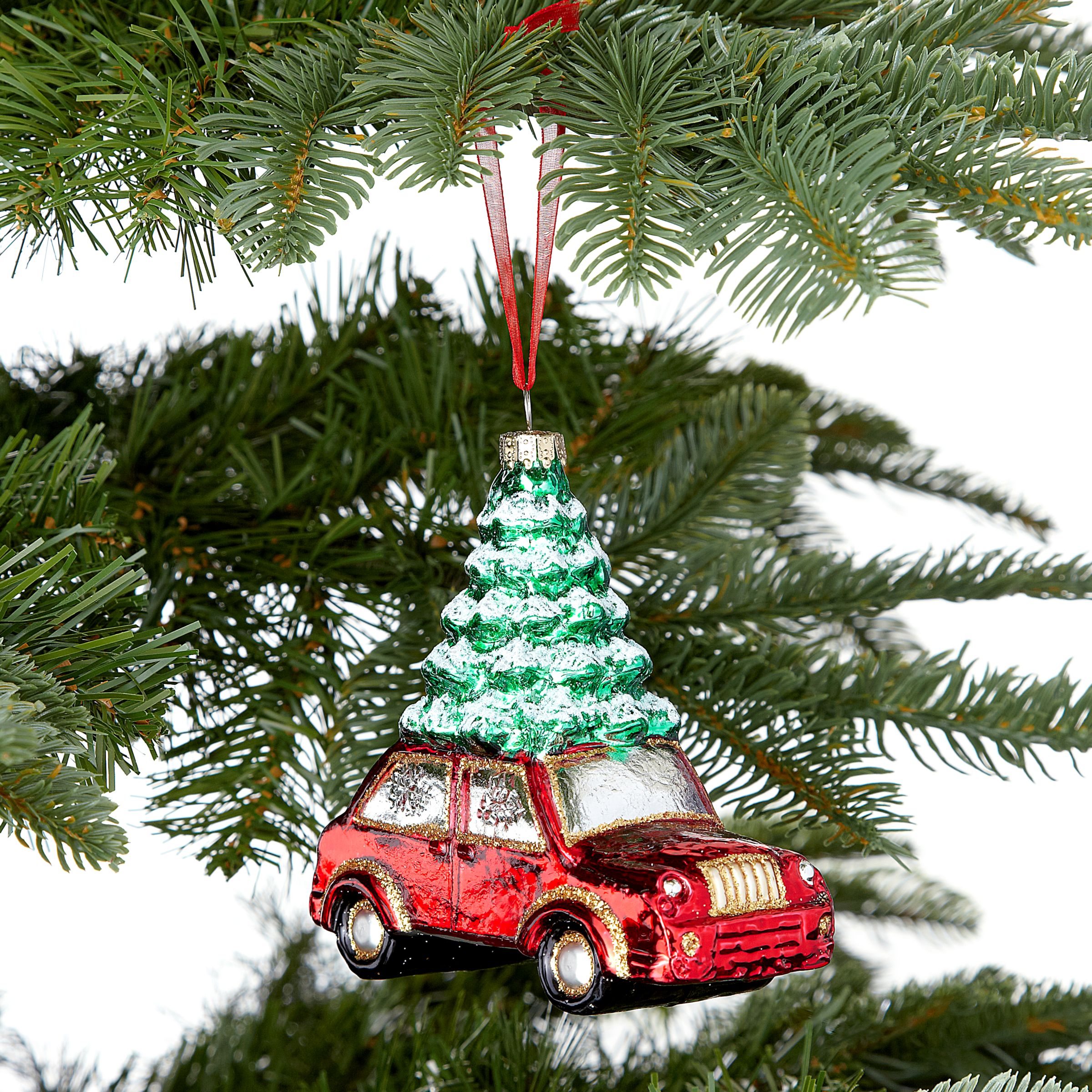 John Lewis Car With A Christmas Tree Glass Decoration At