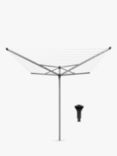 Brabantia Topspinner Rotary Clothes Outdoor Airer Washing Line with Plastic Ground Tube, 50m