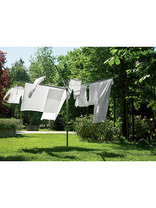 Brabantia Topspinner Rotary Clothes Outdoor Airer Washing Line with Plastic Ground Tube, 50m