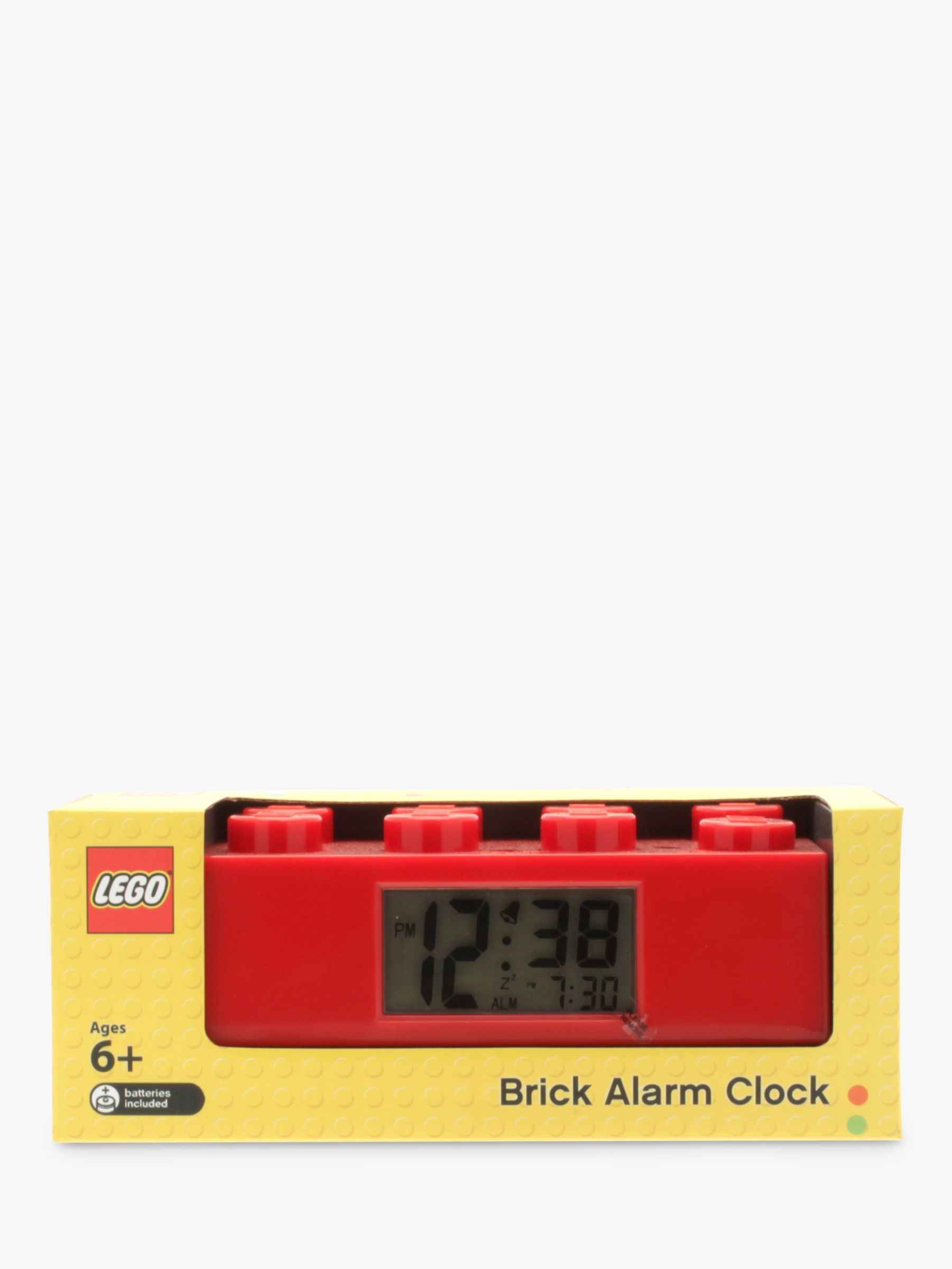 LEGO Brick Digital Alarm Clock, Red