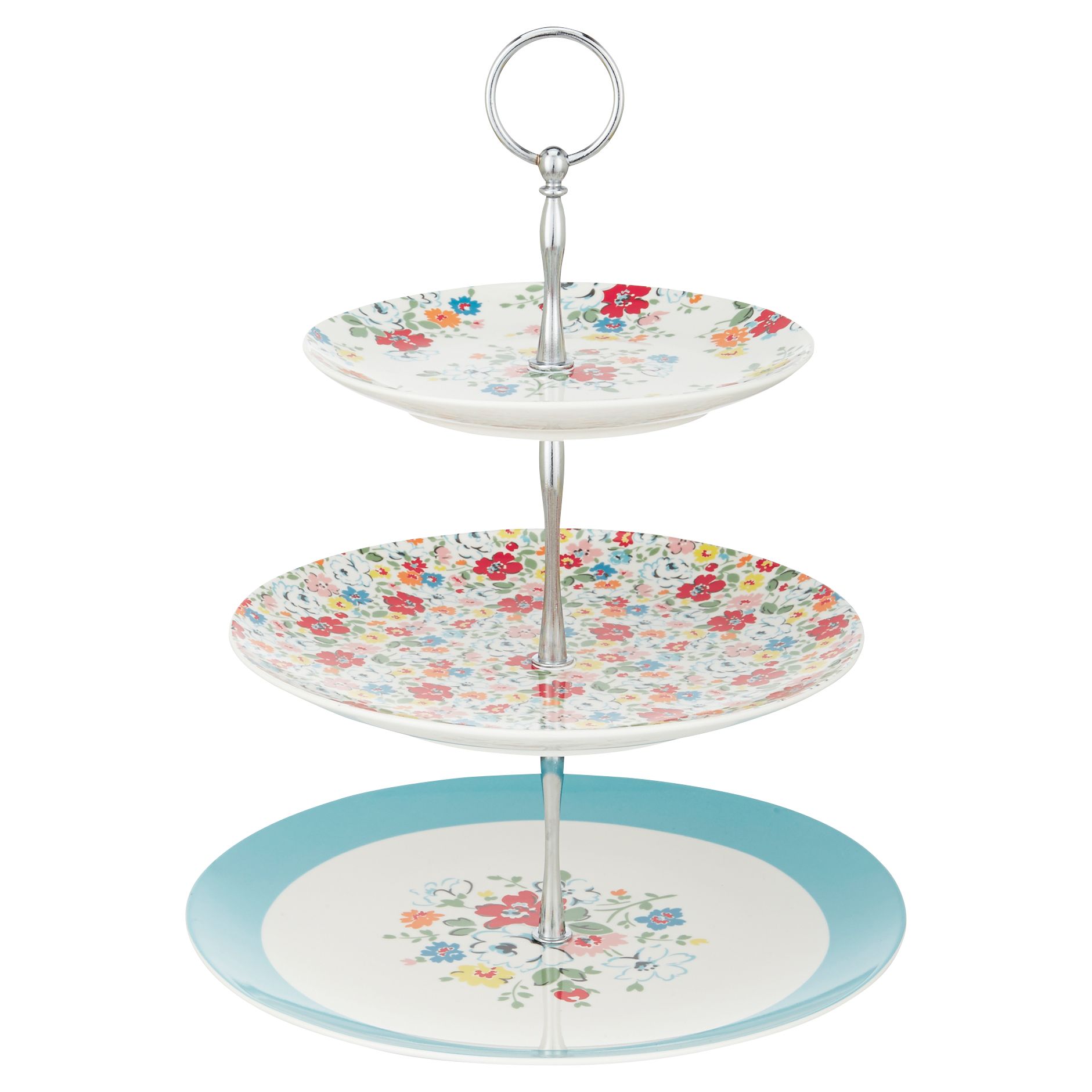 Cath Kidston Clifton Rose 3 Tier Cake Stand at John Lewis & Partners