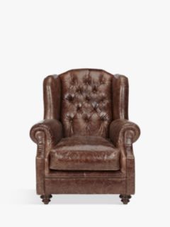 John Lewis & Partners Claverdon Semi-Aniline Leather Armchair, Galveston Hide