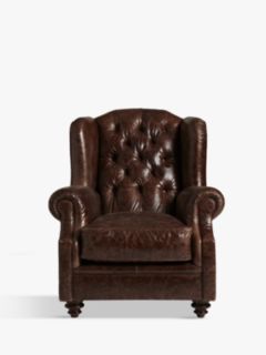 John Lewis & Partners Claverdon Semi-Aniline Leather Armchair, Galveston Hide