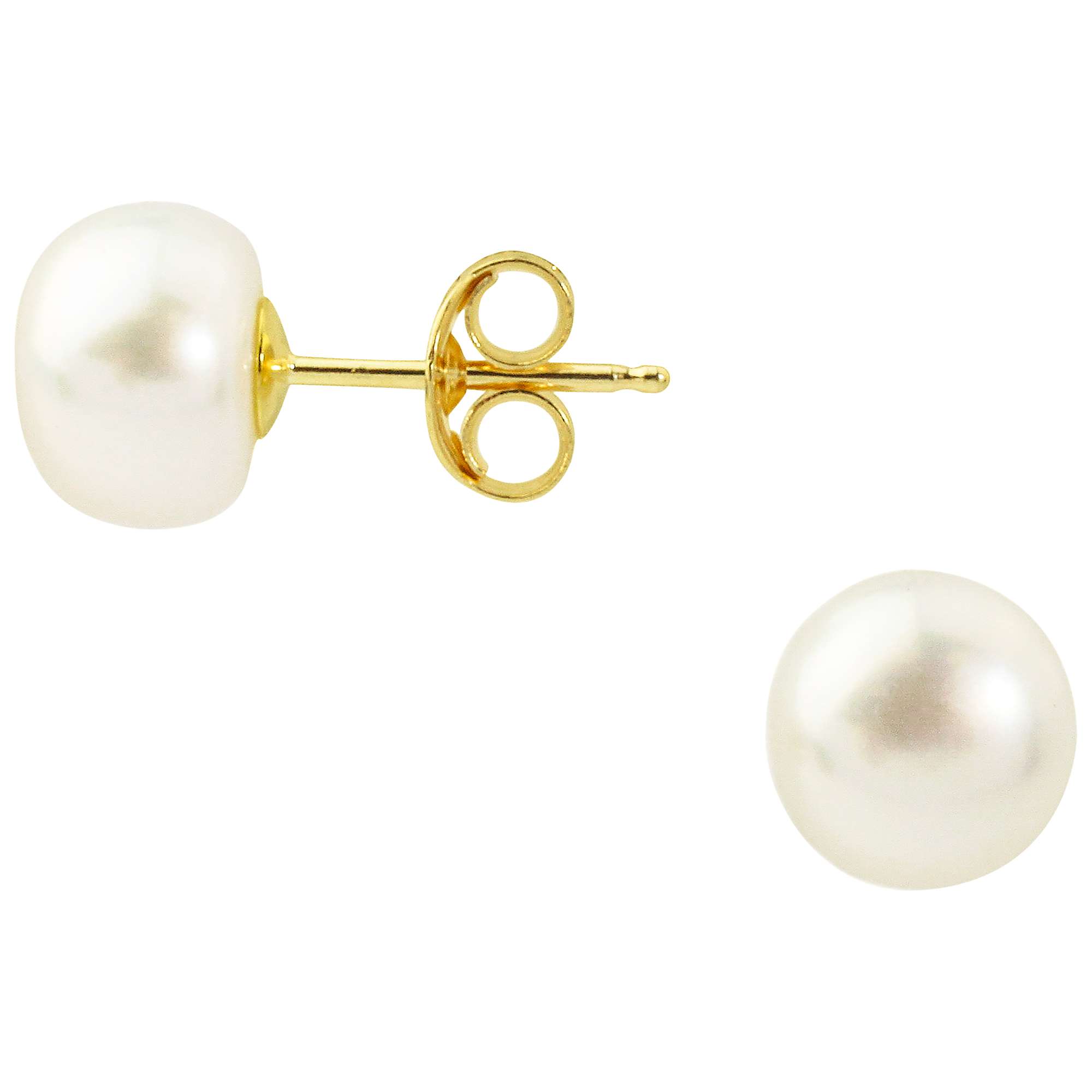 Buy A B Davis 9ct Yellow Gold Freshwater Pearl Stud Earrings Online at johnlewis.com