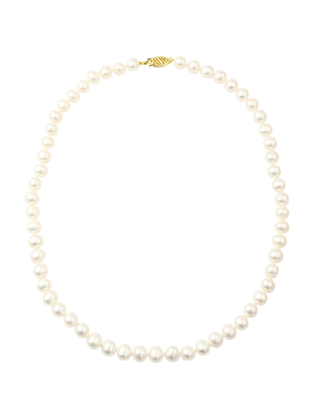 A B Davis 9ct Freshwater Pearl Necklace, White