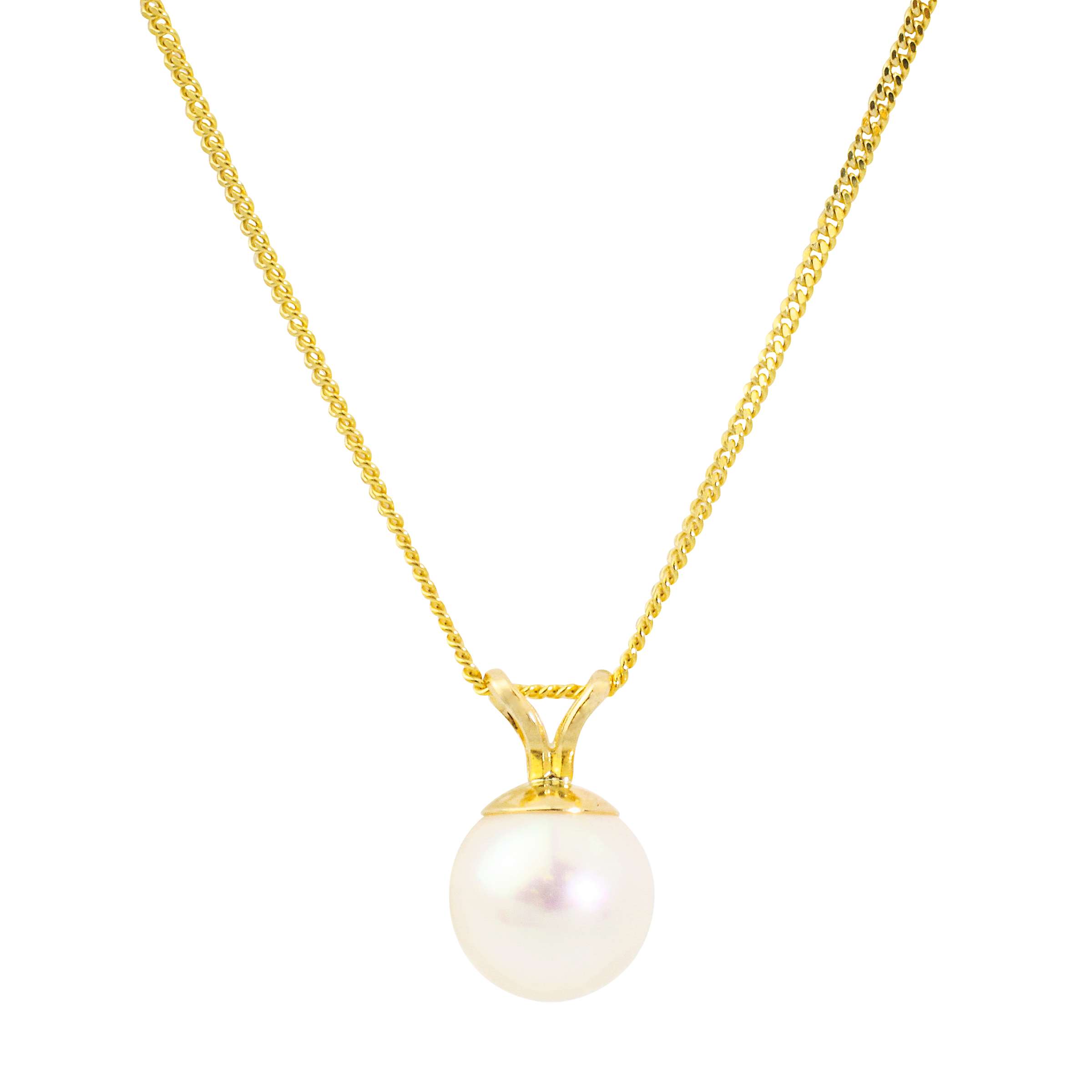 Buy A B Davis 7mm White Akoya Cultured Pearl Pendant Necklace in 9ct Yellow Gold Online at johnlewis.com
