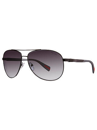 Prada Linea Rossa PS51OS Polarised Aviator Sunglasses, Black