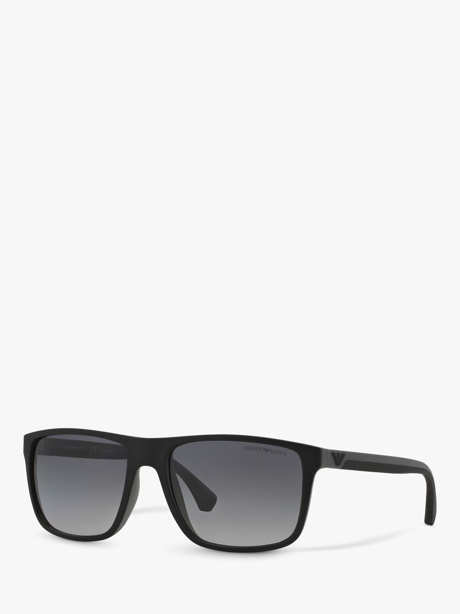 Emporio Armani EA4033 Square Sunglasses, Black at John Lewis & Partners