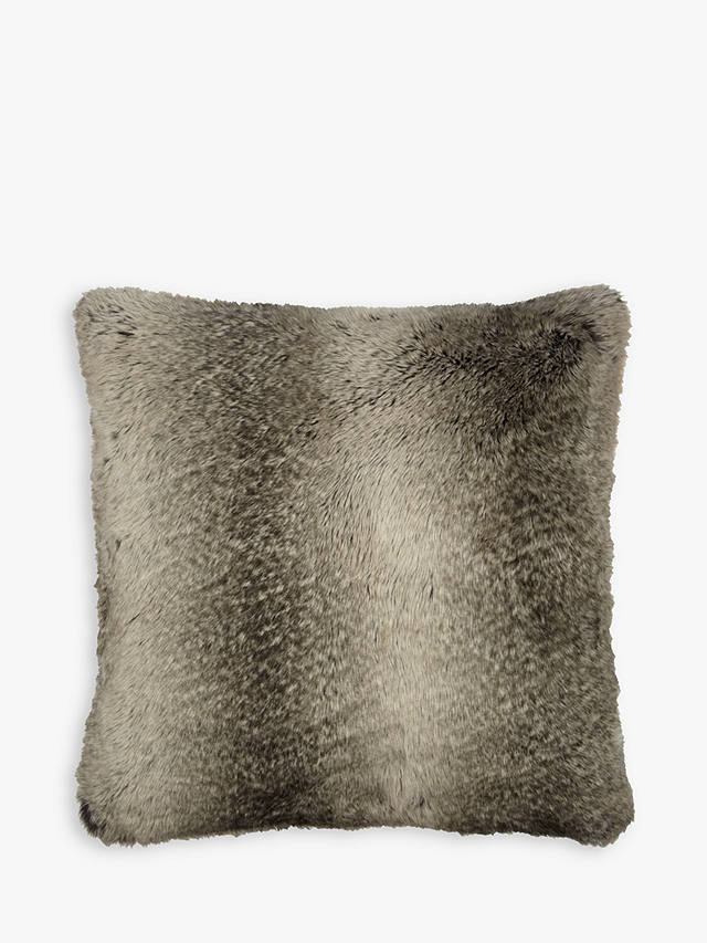 John Lewis & Partners Faux Fur Cushion, Mocha Ombre