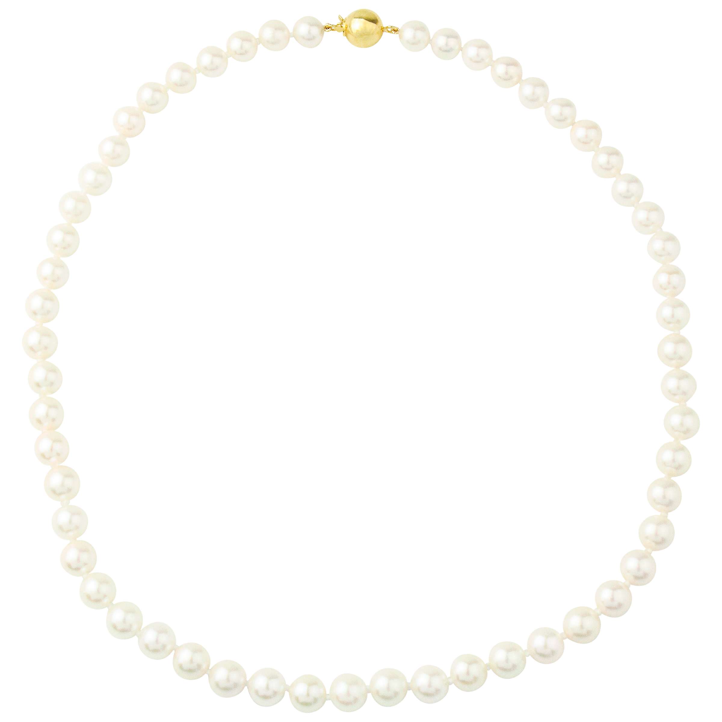 Buy A B Davis Cultured Pearl 18ct Gold Clasp Necklace, White Online at johnlewis.com