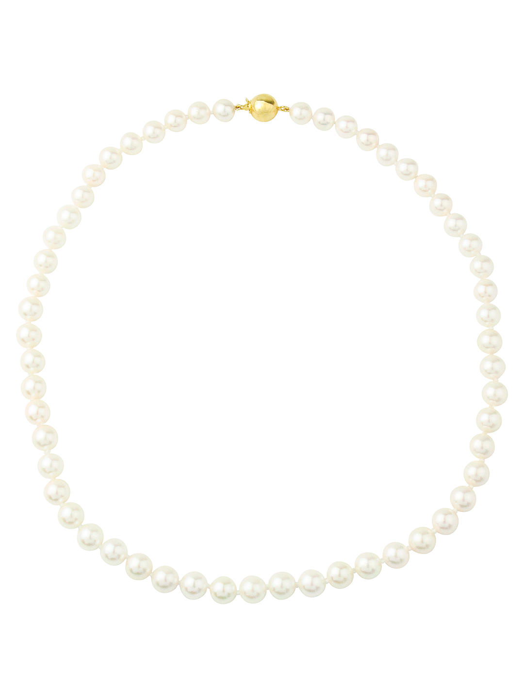 A B Davis Cultured Pearl 18ct Gold Clasp Necklace, White