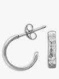 Dower & Hall Beaten Nomad Hoop Earrings, Silver