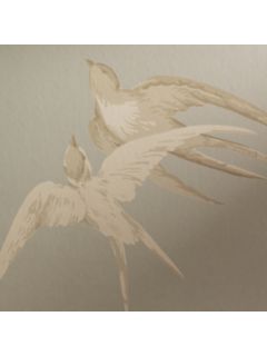 Sanderson Swallows Wallpaper, Silver, DVIWSW104