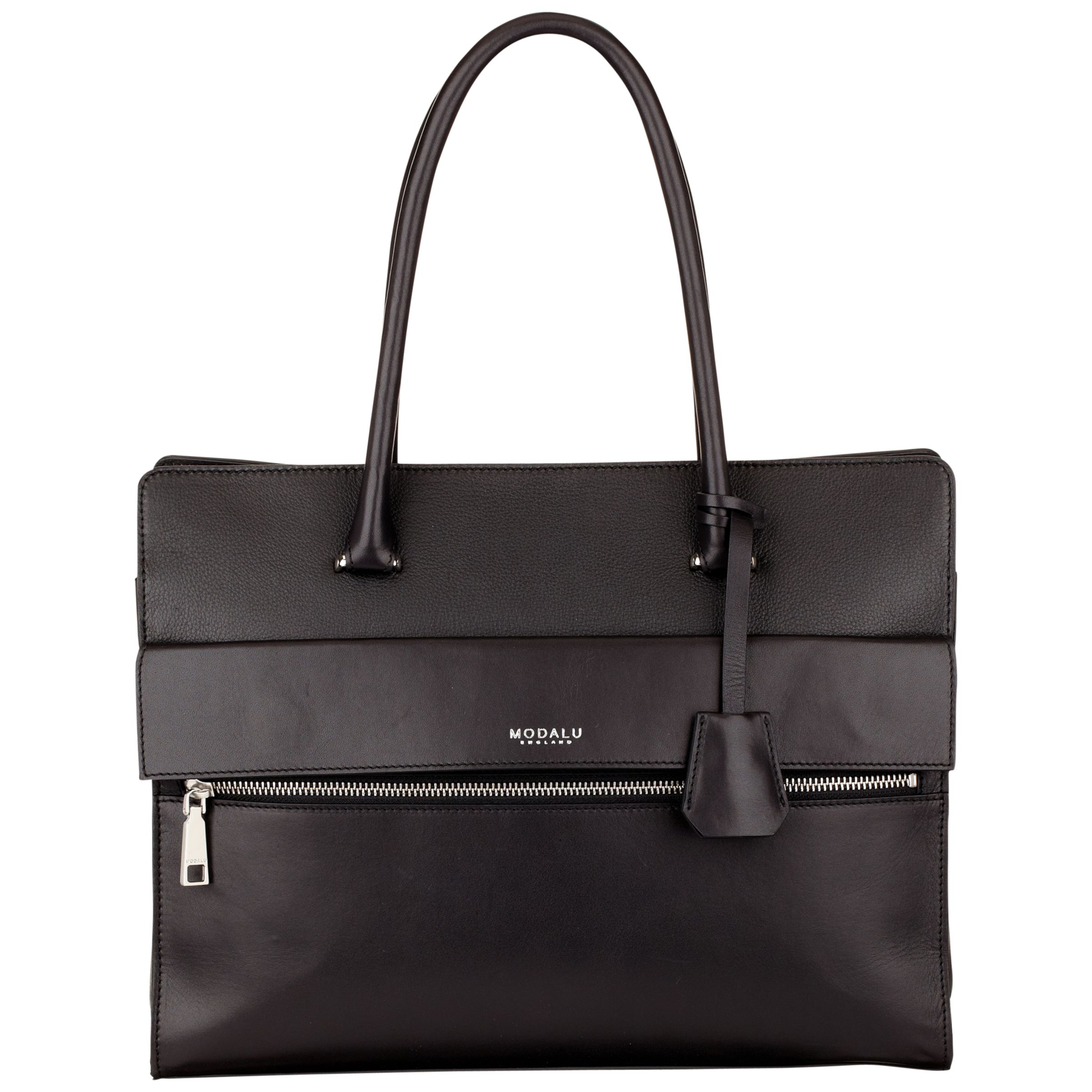 structured leather tote bag