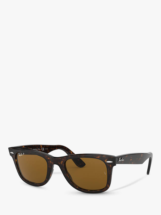 Ray-Ban 0RB2140 Original Wayfarer Polarised Sunglasses, Tortoise