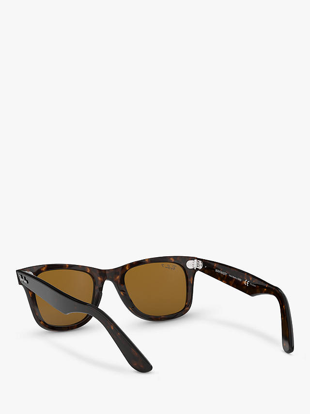 Ray-Ban 0RB2140 Original Wayfarer Polarised Sunglasses, Tortoise
