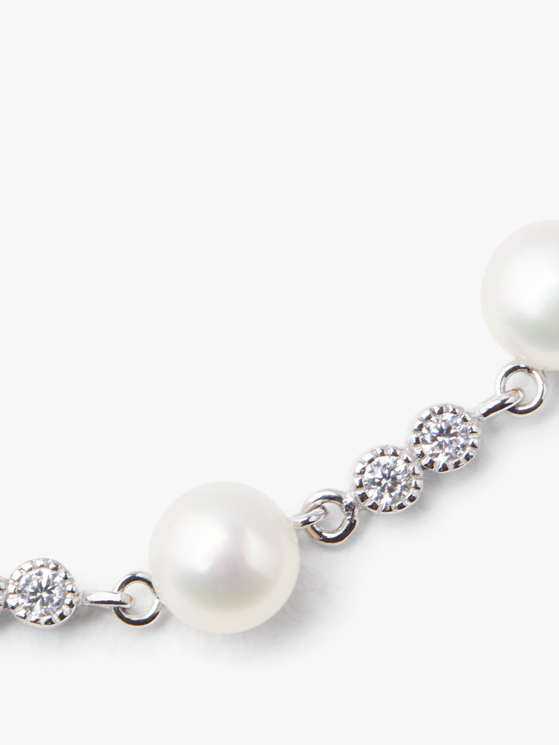 Buy Lido Circle Cubic Zirconia and Pearl Bracelet, White Online at johnlewis.com