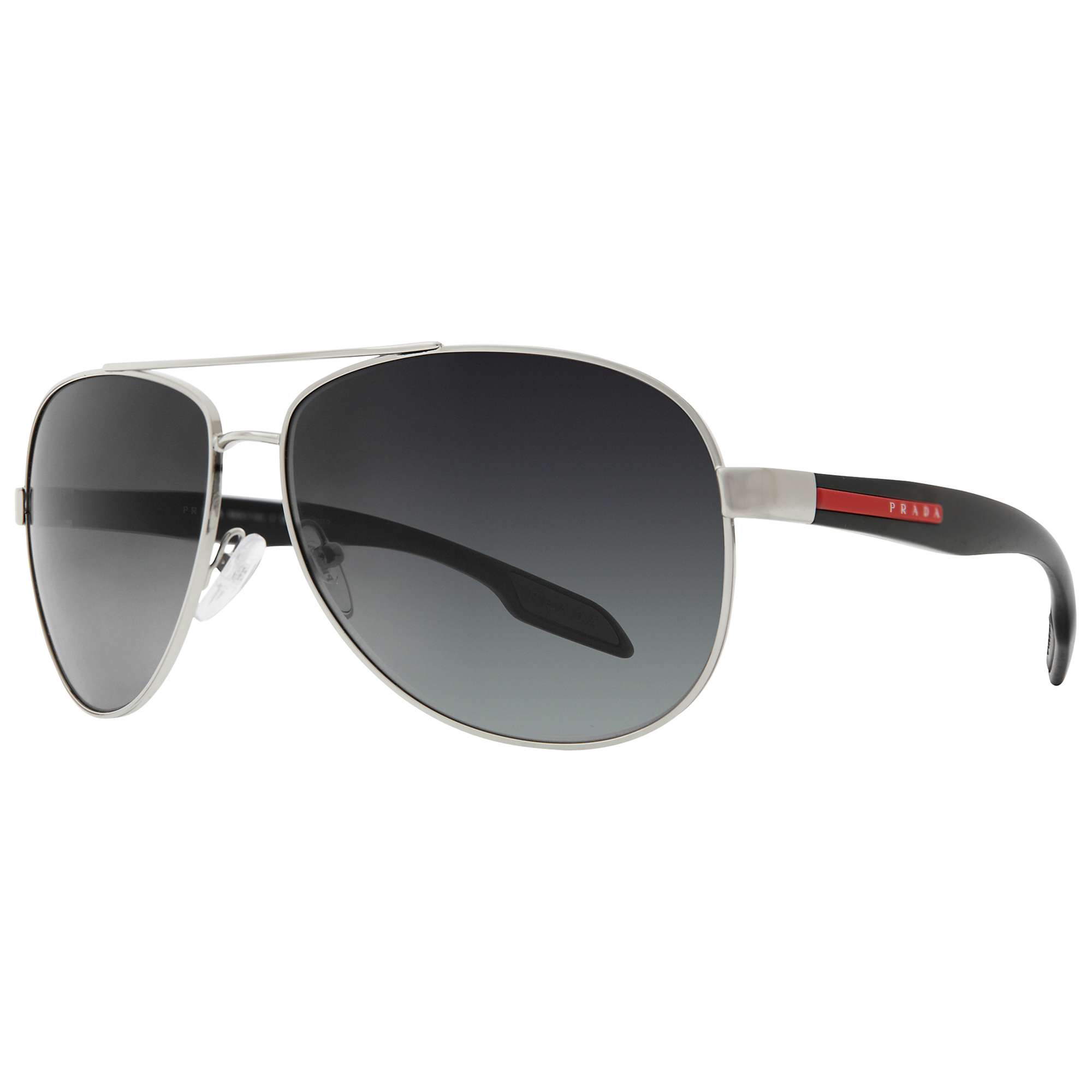 Buy Prada Linea Rossa PS53PS Polarised Classic Aviator Metal Frame Sunglasses, Grey Online at johnlewis.com