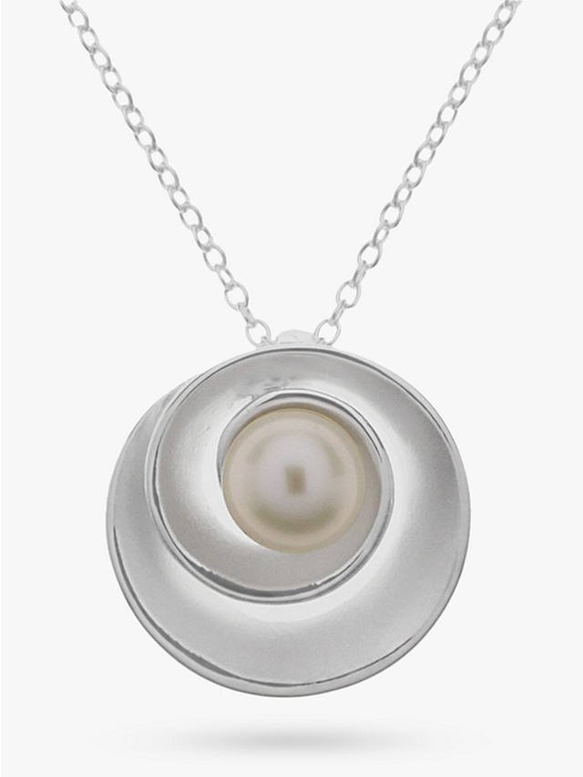 Nina B Sterling Silver Swirl Pearl Necklace, White