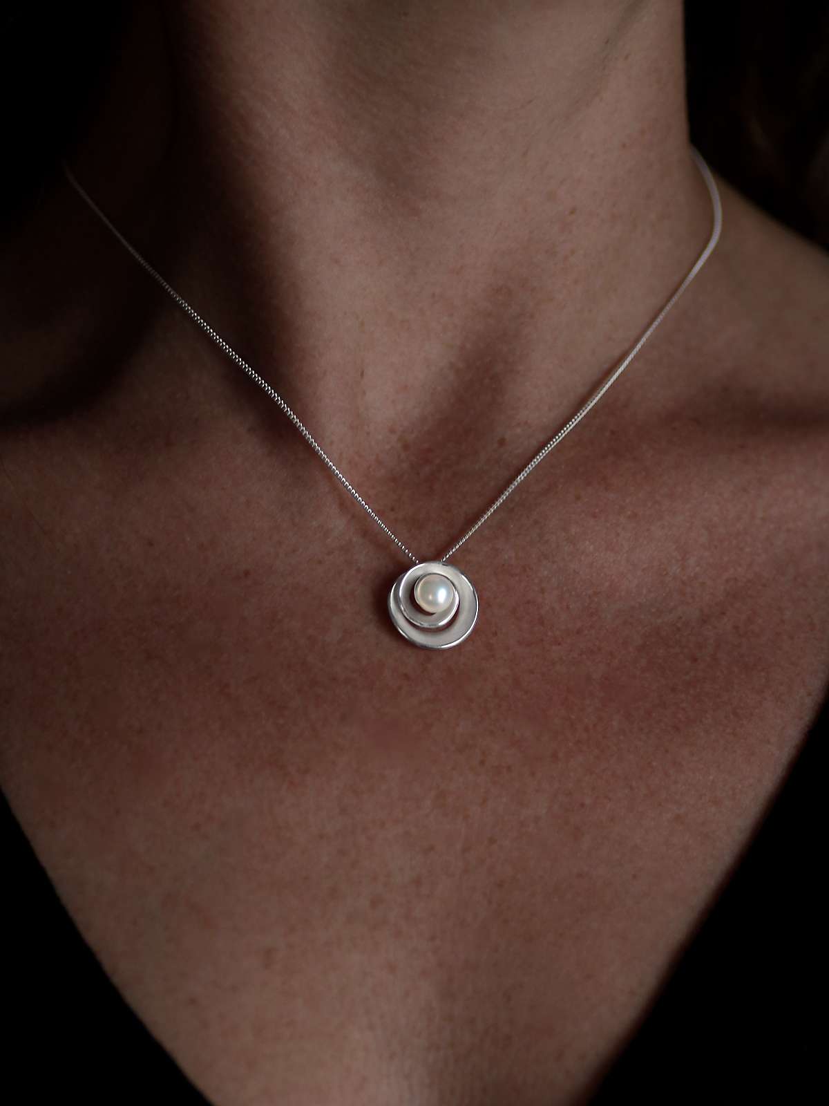 Buy Nina B Sterling Silver Swirl Pearl Necklace, White Online at johnlewis.com