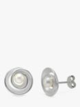 Nina B Sterling Silver Swirl Pearl Stud Earrings, White