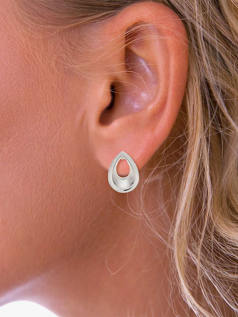 Buy Nina B Sterling Silver Teardrop Stud Earrings, Silver Online at johnlewis.com