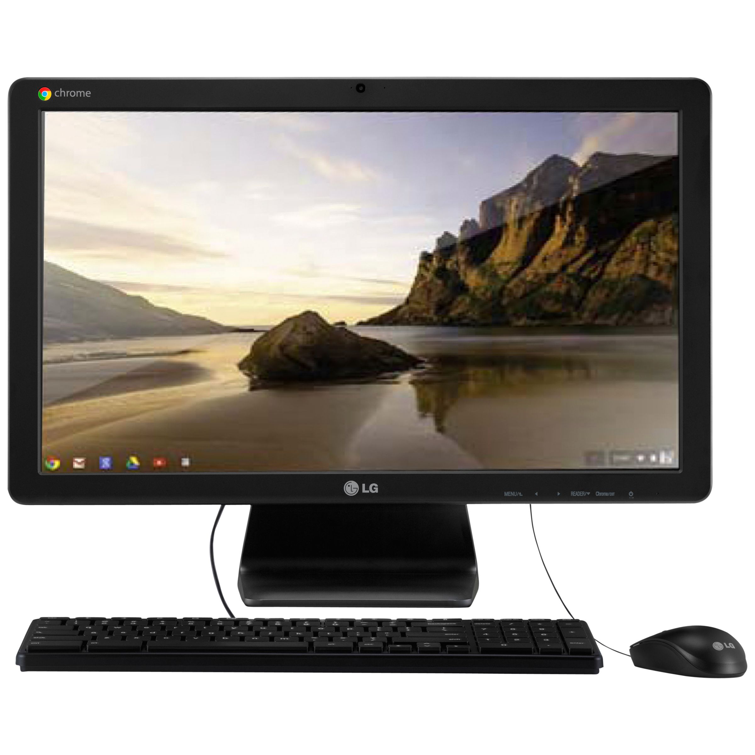 LG 22CV241-B Chromebase All-In-One Desktop Computer, Intel Celeron, 2GB RAM, 16GB SSD, 215", Black