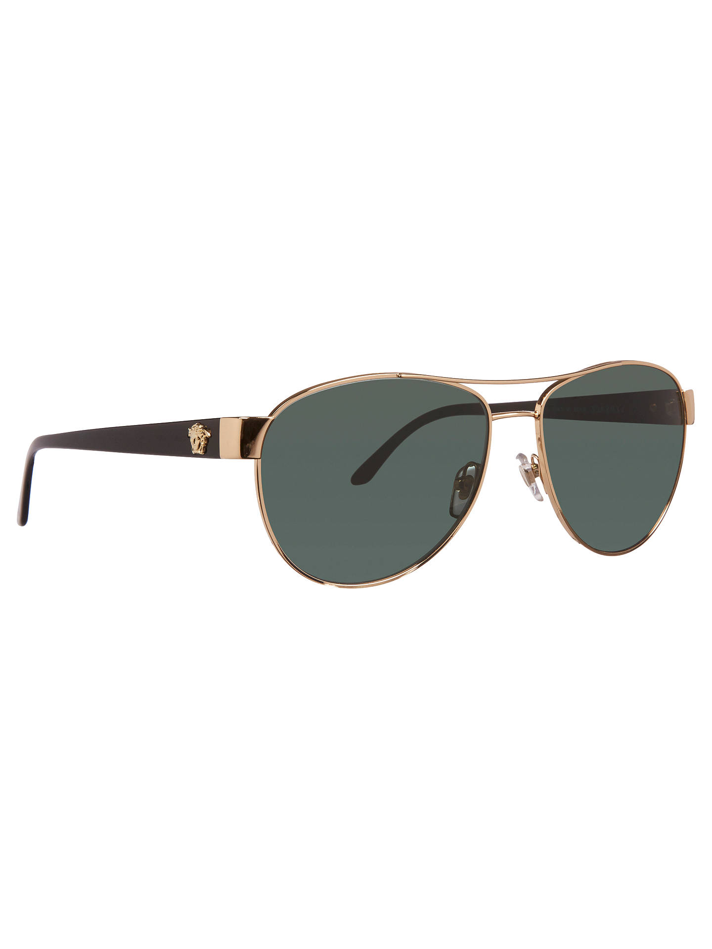 Versace VE2145 Pilot Sunglasses, Gold/Grey at John Lewis & Partners