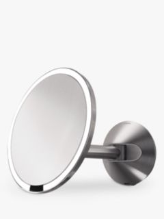 simplehuman Wall Mounted Sensor Beauty Mirror, Brushed Stainless Steel