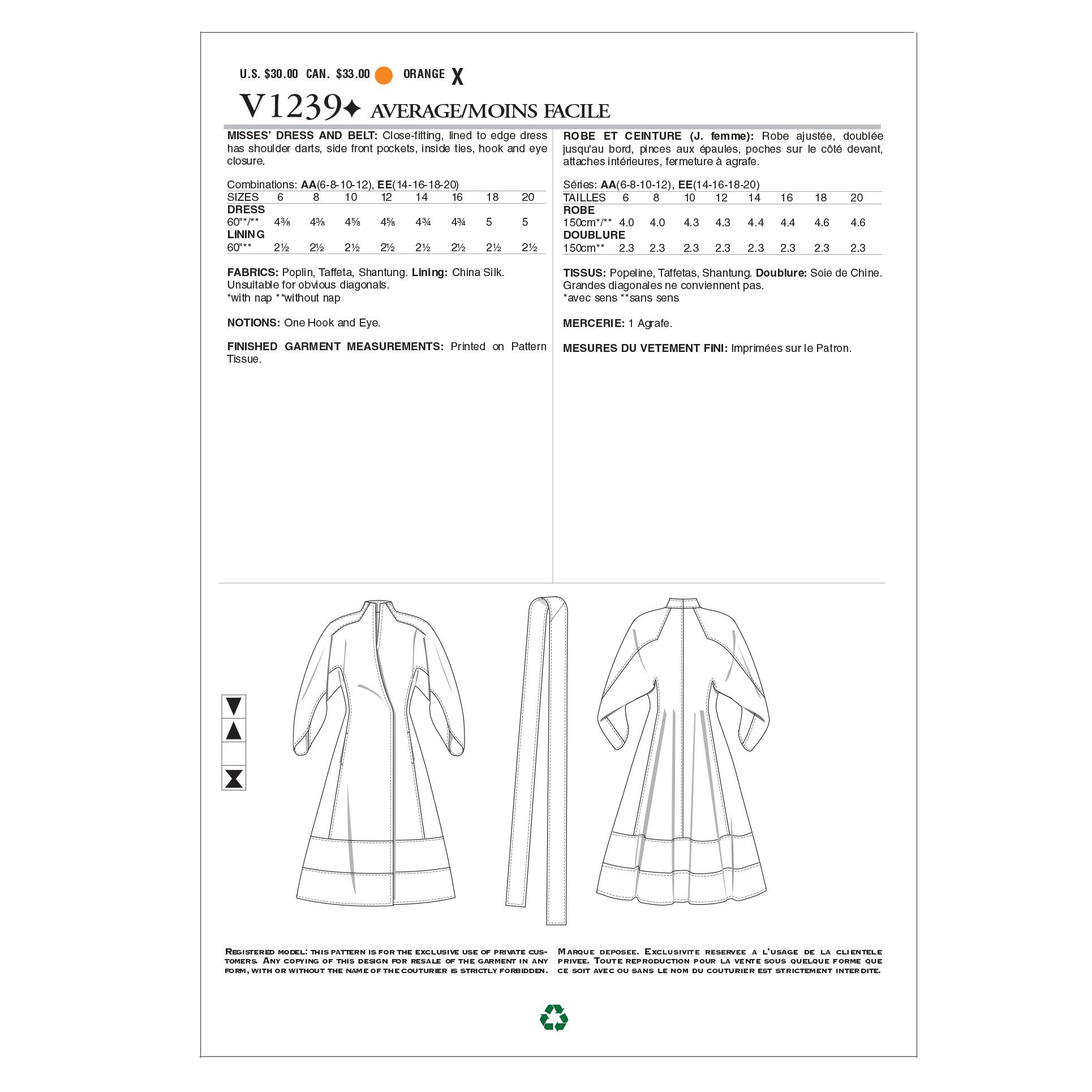 Buy Vogue Ralph Rucci Women's Dress Sewing Pattern, 1239 | John Lewis