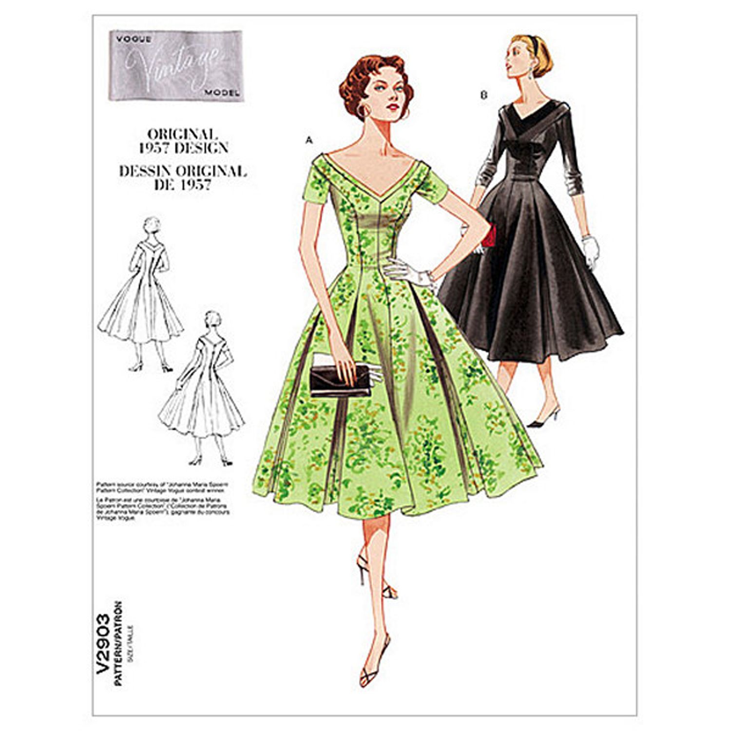 Vogue Vintage Women's Dress Sewing Pattern, 2903 at John Lewis & Partners