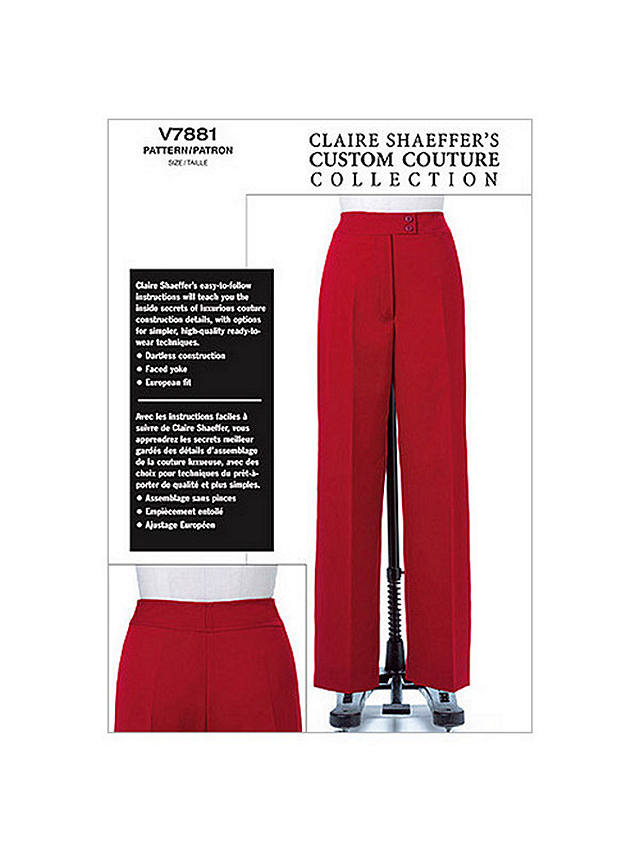 Vogue Claire Shaeffer Women's Trousers Sewing Pattern, 7881, 6