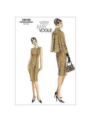 Vogue Women's Dress And Jacket, 8146, AA