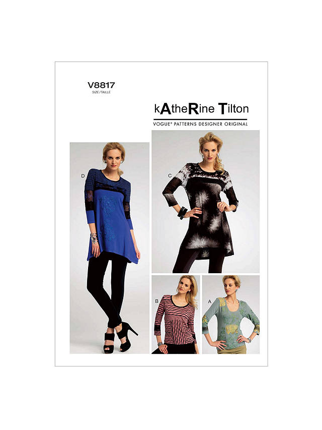 Vogue Katherine Tilton Women's Top and Tunic Sewing Pattern, 8817, B5
