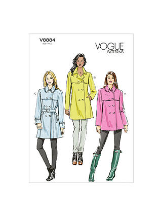 Vogue Women's Coat & Belt Sewing Pattern, 8884A5