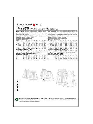 Vogue Women's Skirts Sewing Pattern, 8980a5