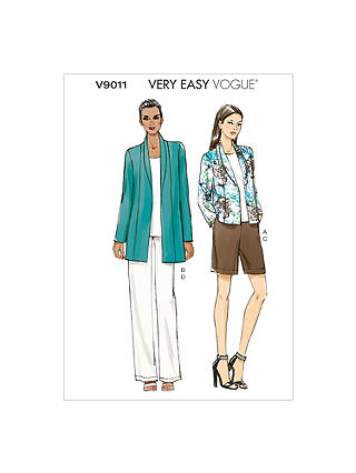 Vogue Women's Jacket, Shorts and Trousers Sewing Pattern, 9011Y