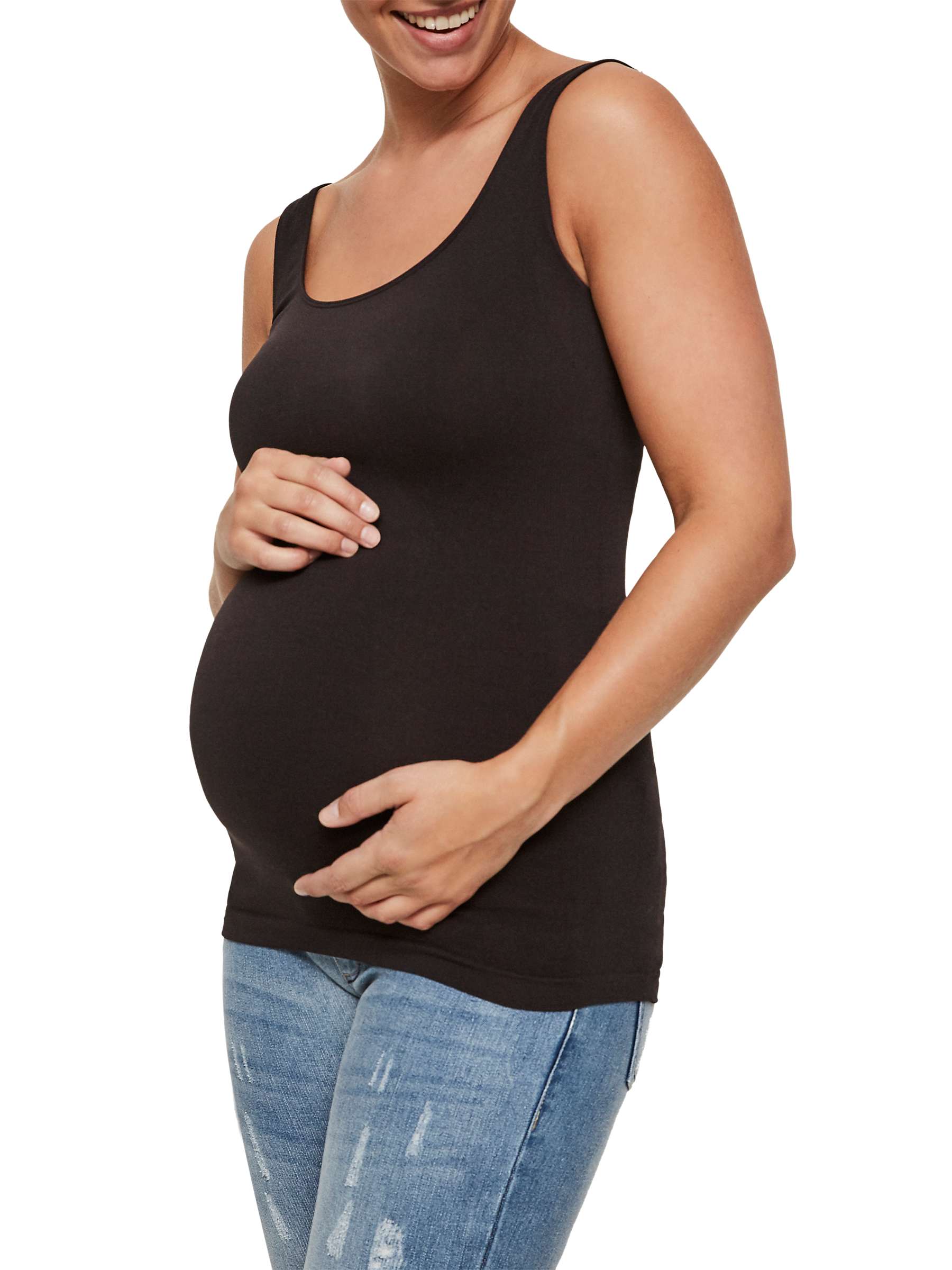 Maternity Support Vest Tank Top 10-14 Mamalicious Heal Seamfree White Blue Black 