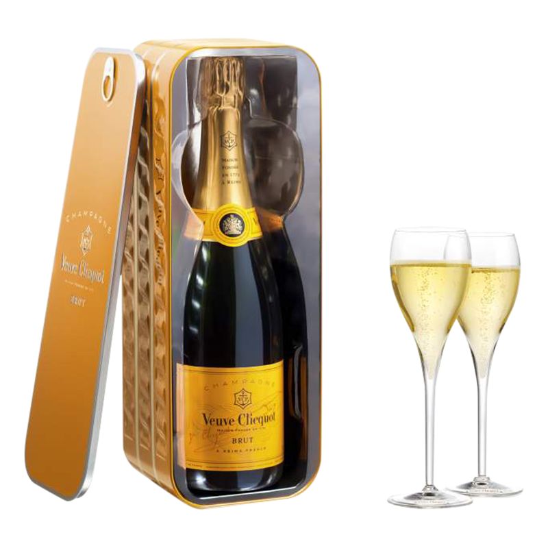 Veuve Clicquot Yellow Label Nv Champagne And Metal Sardine Tin 75cl Online At Johnlewis