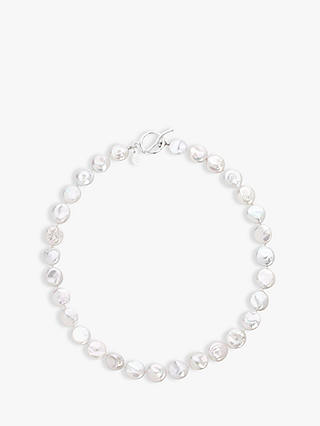 Claudia Bradby Coin Pearl Necklace, White