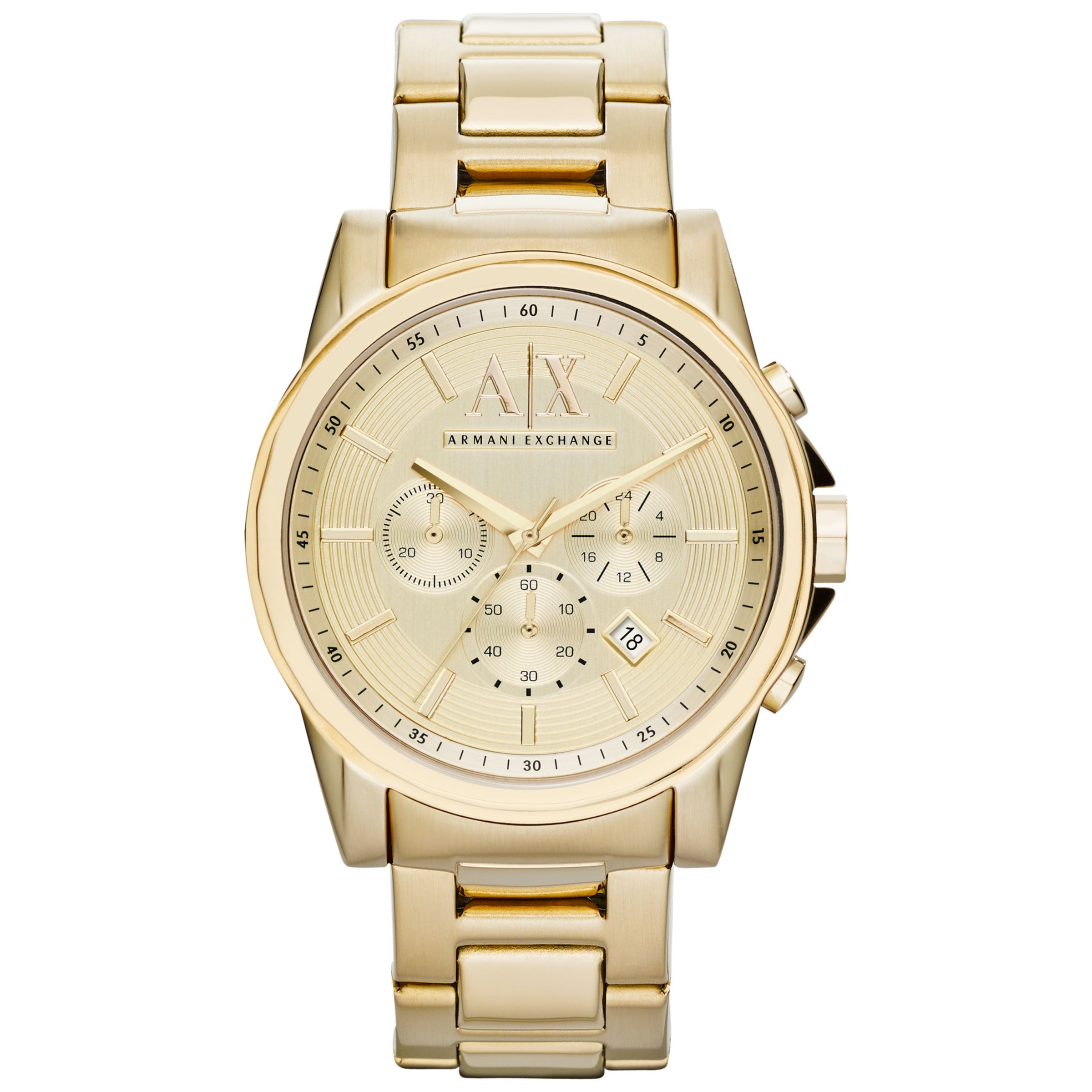 Armani Exchange AX2099 Men's Chronograph Bracelet Strap Watch, Gold